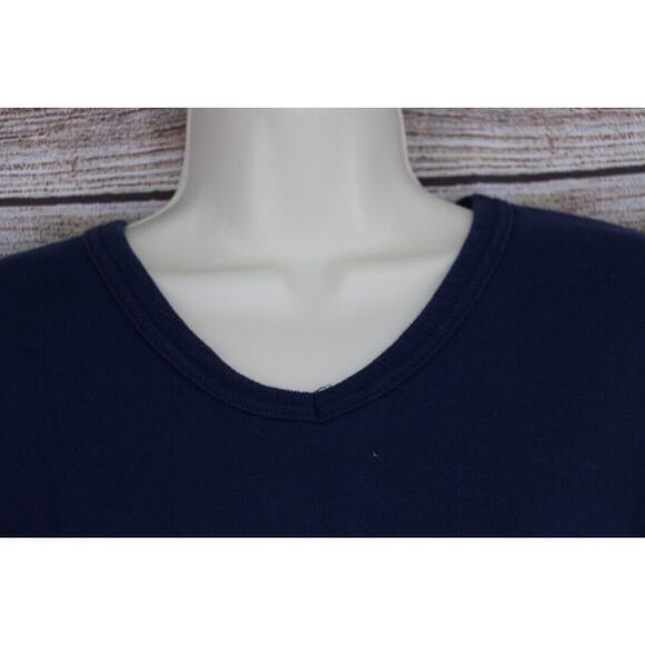 VINTAGE Pro Spirit Womens Size Large V-Neck Pullover Sweatshirt Navy Blue - Picture 2 of 6